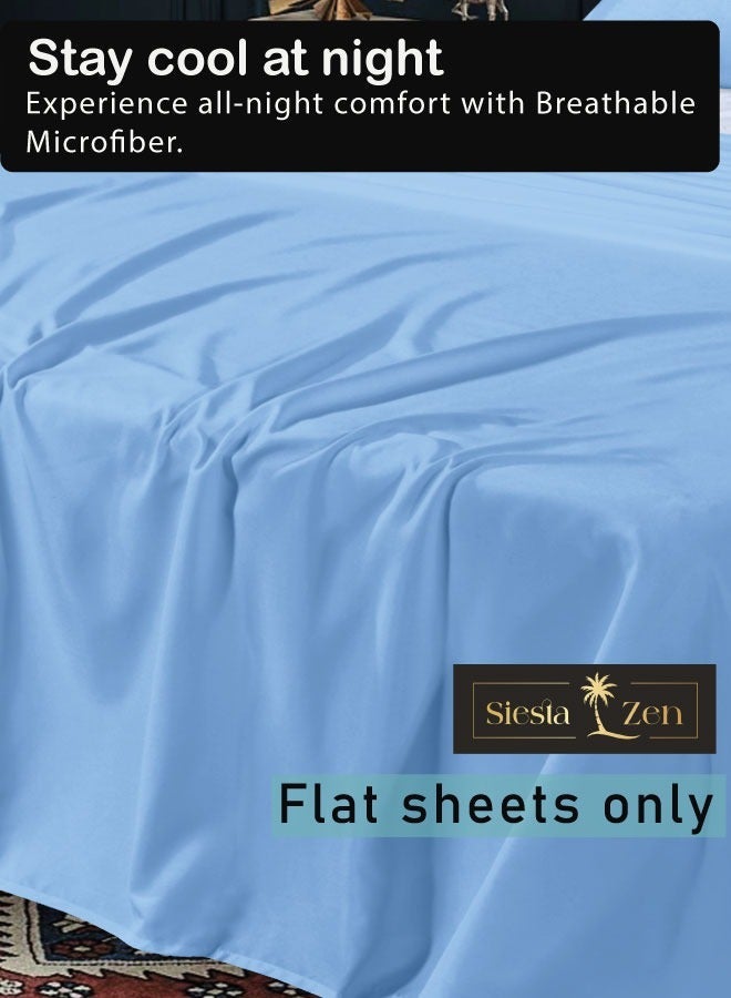 Siesta Zen Microfiber Flat Sheet, Ultra Soft & Breathable Bed Sheet, Lightweight, Wrinkle-Resistant & Durable Bedding, Hotel Quality, Easy Care, All Season Use (Single/Double/Queen/King) - Image 4
